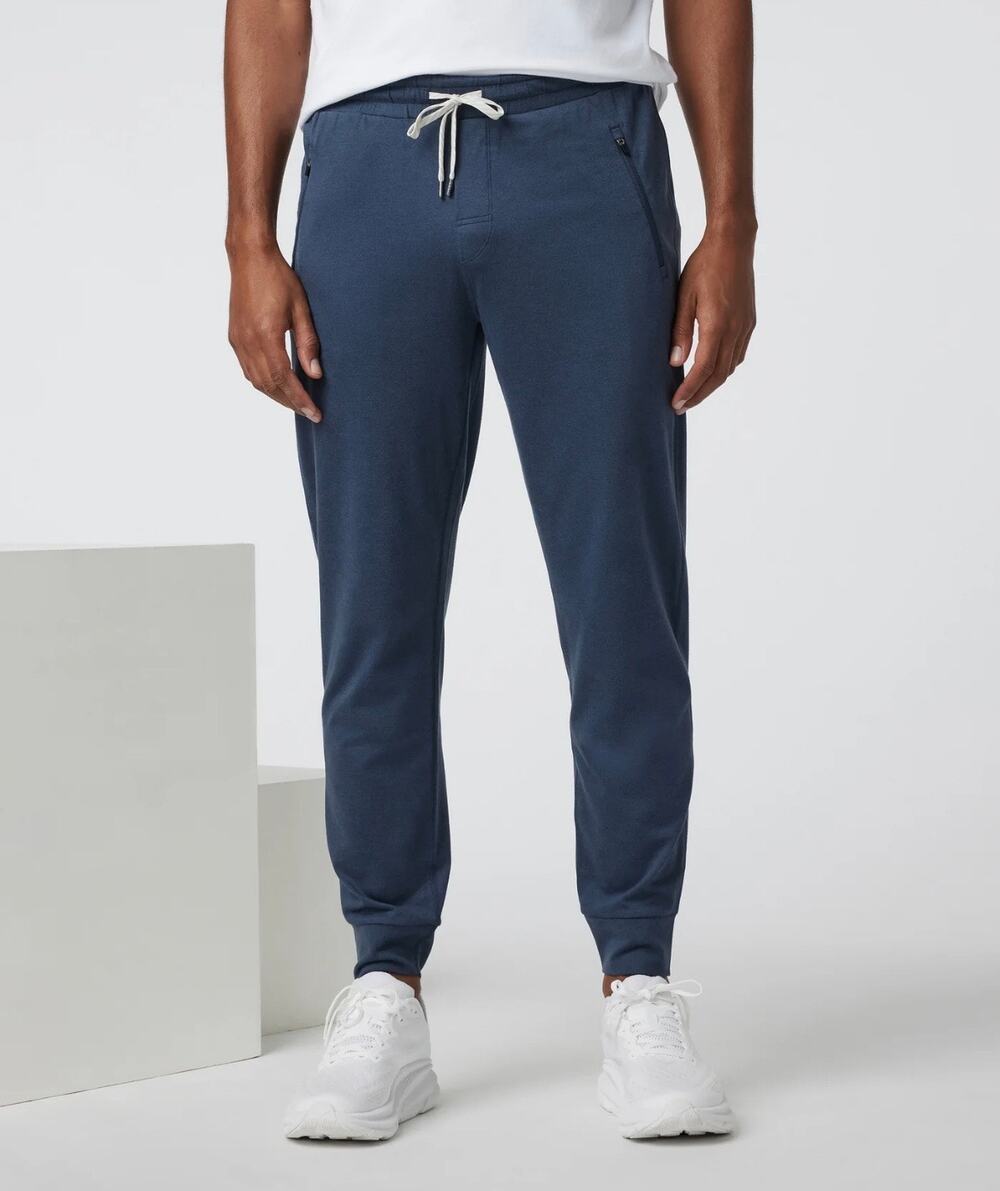 Vuori Mens Ponto Performance Jogger Pants Navy XL Azure Heather
